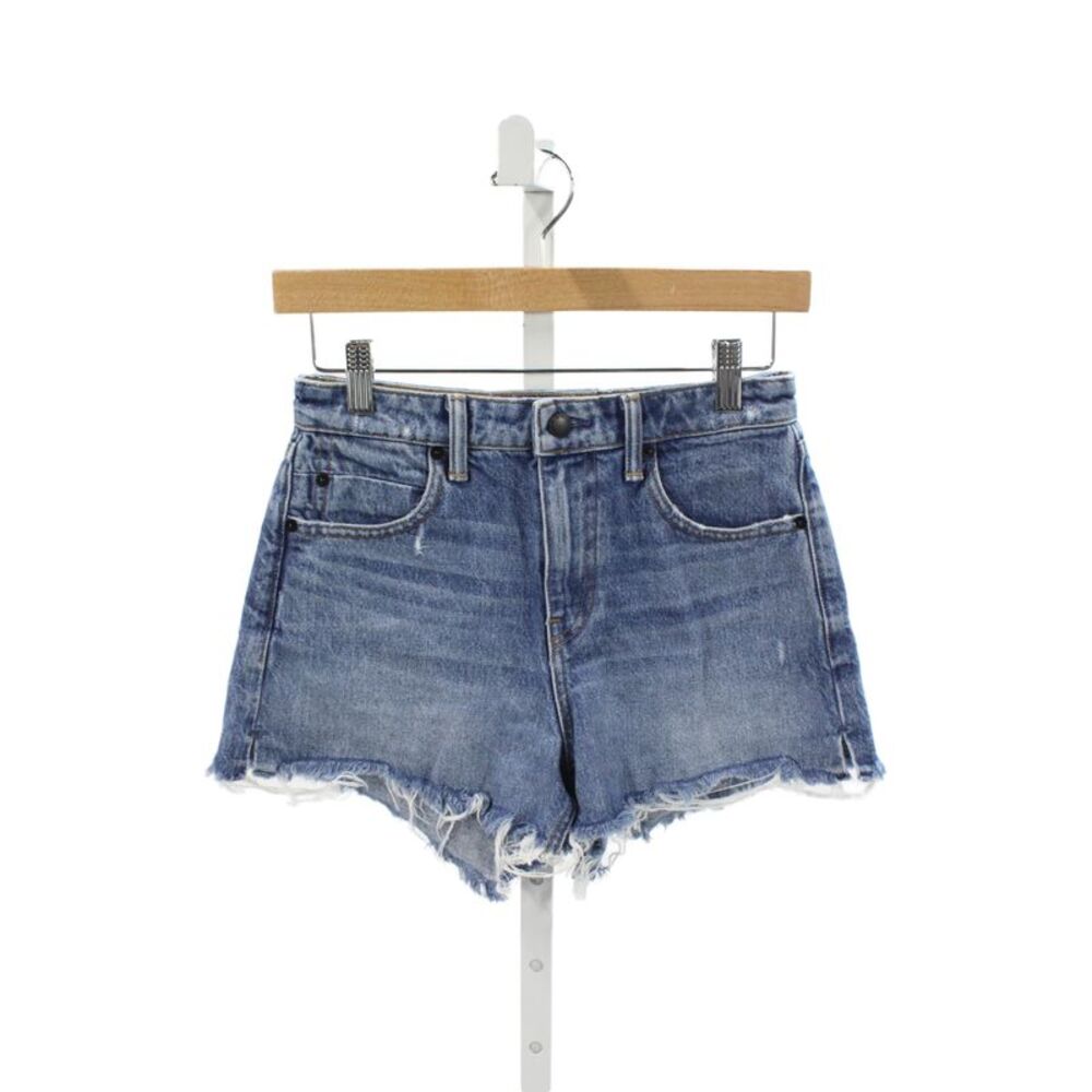 Alexander Wang Womens Cut-Off Shorts Blue Cotton Button Size 24